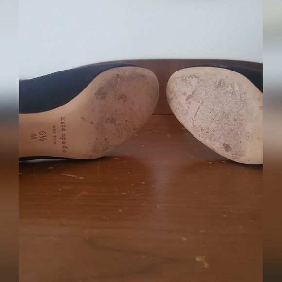 Kate Spade Black Suede T Strap Block Heels with Pearl Details - Picture 8 of 9